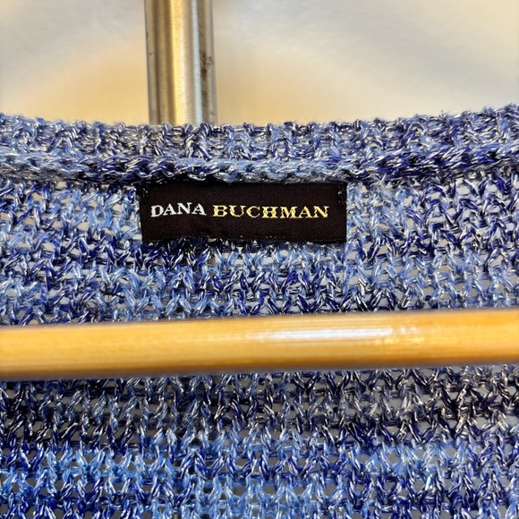 Dana Buchman Blue and Silver Knit Sweater Fits like XL Mobwife Animal Print - Picture 2 of 9